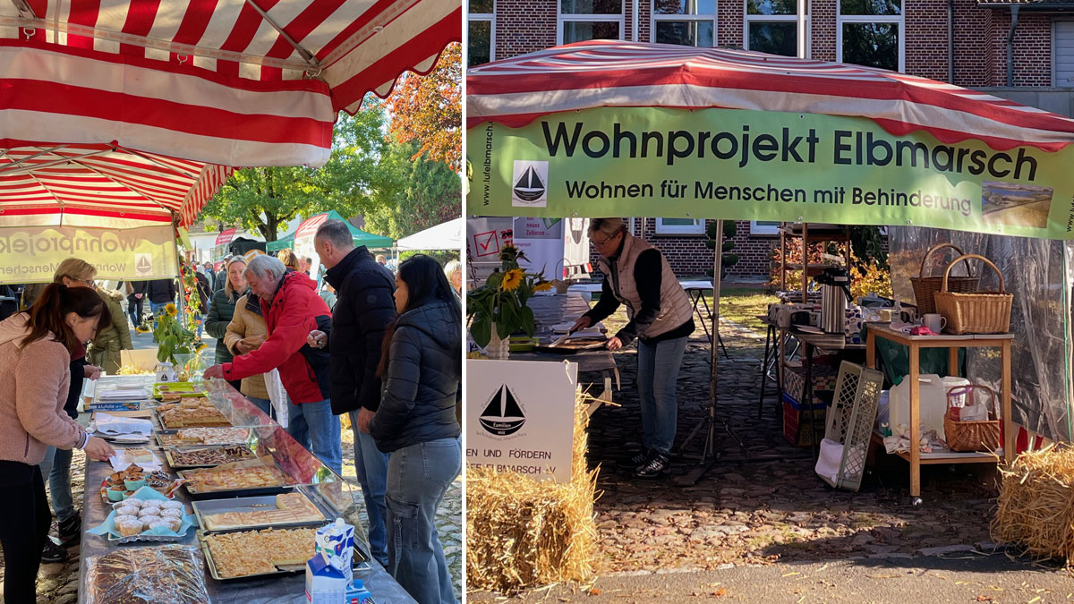 Kuchenverkauf auf dem Bauernmarkt in Marschacht